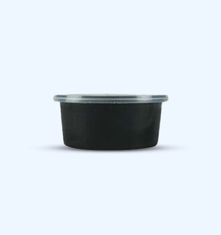 SR-FP11 Damati - Round Container, 300 ml, Black with Lid
