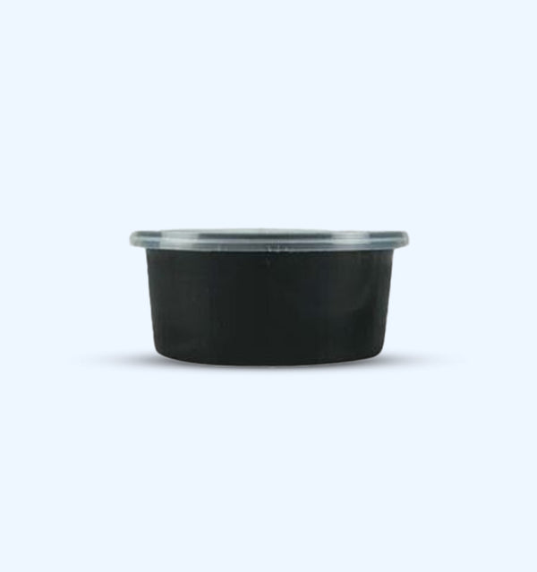 SR-FP11 Damati - Round Container, 300 ml, Black with Lid