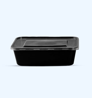 SR-FP19 Bhagwati - Rectangle Container 14-500 ml, Black with Lid