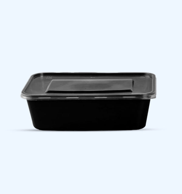 SR-FP31 Damati - Rectangle Container, 500 ml, Black with Lid
