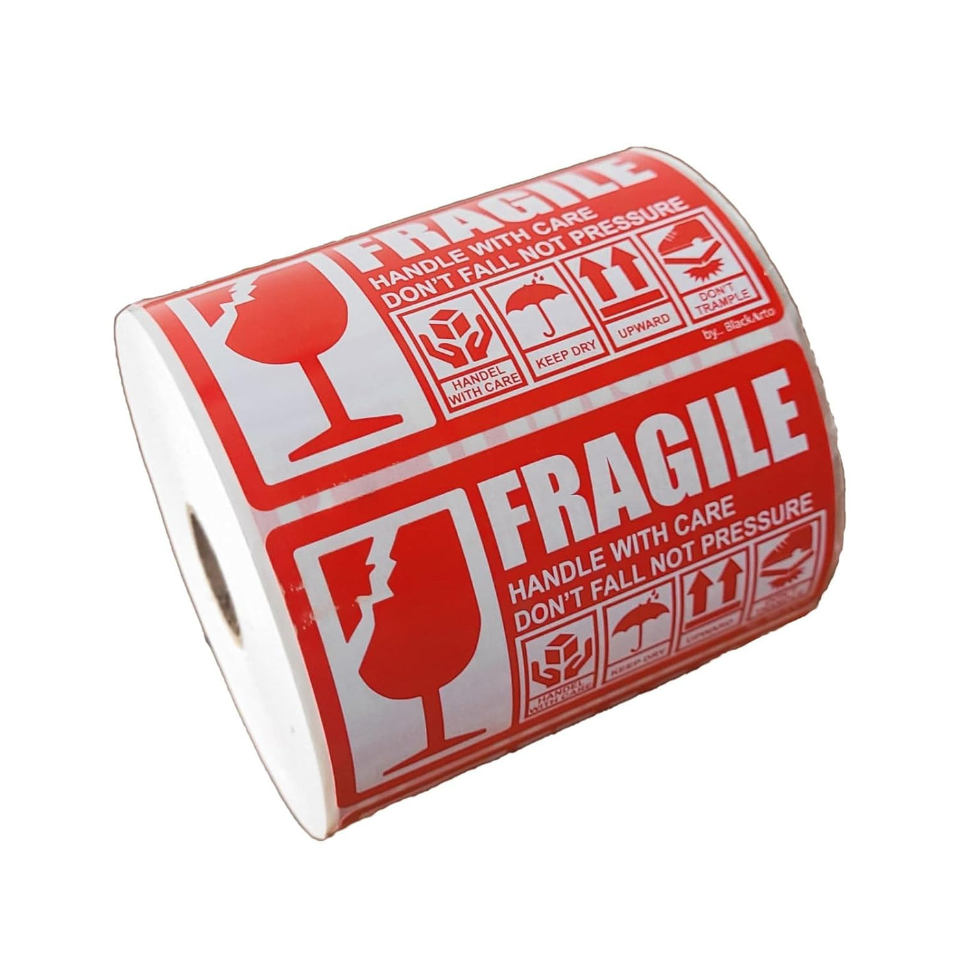 Fragile Sticker Self Adhesive - 4*4 inches- Single Color - Pack of 2