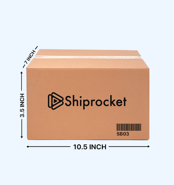 Buy Shiprocket Branded Corrugated Boxes, 10.5 x 7 x 3.5 Inches - Pack of 100