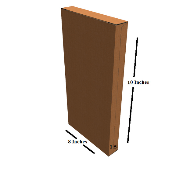 Corrugated Box, 8x1.5x10 Inches (Pack of 50)