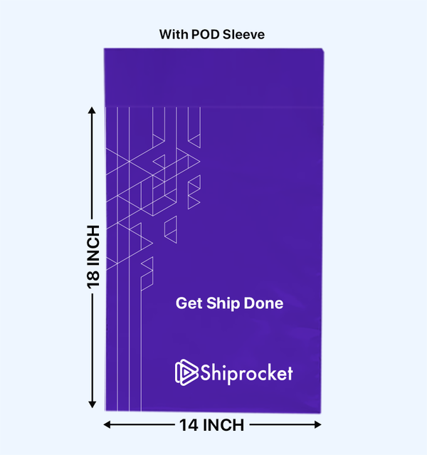 Shiprocket Branded Premium Courier Bags with POD (60 microns) 14x18 Inches (Pack of 100)