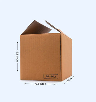 Corrugated Box, 10.5x7x3.5 Inches (Pack of 100)