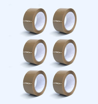 Brown Tapes for Packaging - 2 Inches x 100 Meters (Pack of 6)